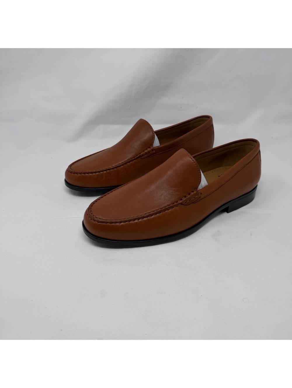 NWOT Johnston & Murphy Harrison Venetian Loafers Mens 11.5 W Wide Cognac Brown